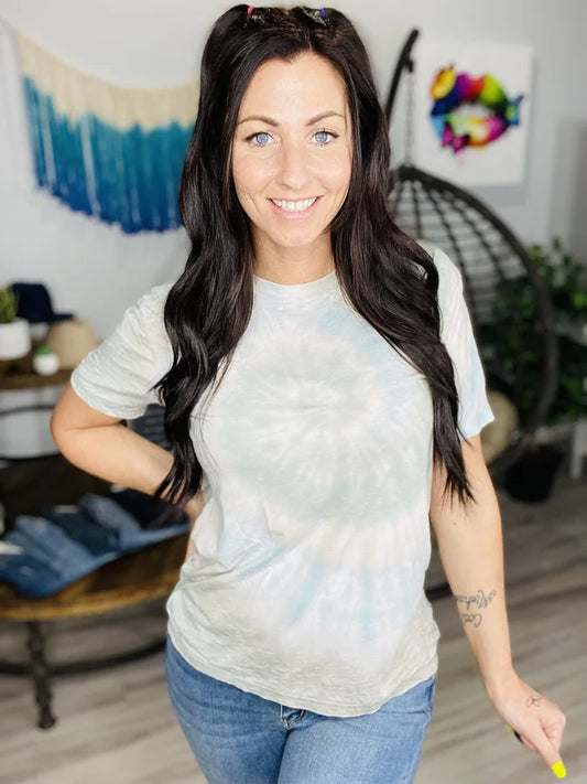Neutral Spiral Tie Dye Burnout Tee