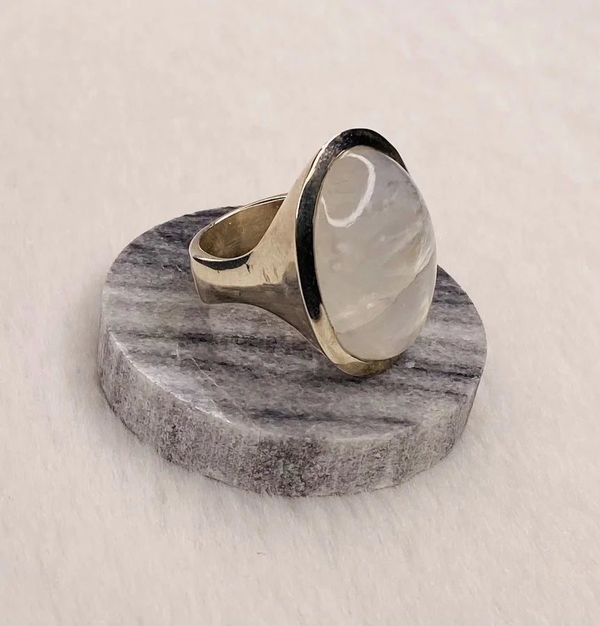 Cabochon Moonstone Ring - Size 8