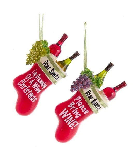 Bottle w/ Stocking Ornaments (Multiple Styles)