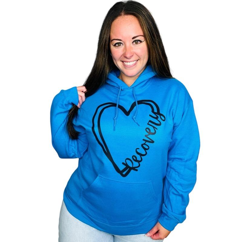 "Recovery Heart" (Black Ink) Graphic Hoodie/Crewneck Sweatshirt