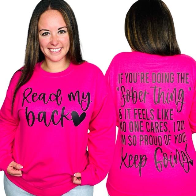 "Read My Back" (Black Ink) Graphic Hoodie/Crewneck Sweatshirt