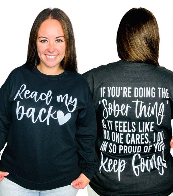 "Read My Back" (White Ink) Graphic Hoodie/Crewneck Sweatshirt