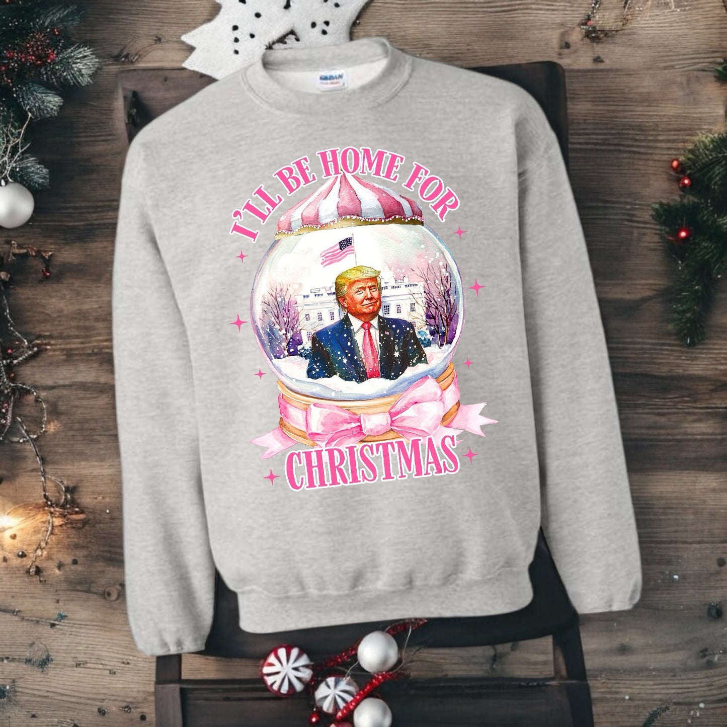 "Trump I'll Be Home For Christmas" Graphic Short Sleeve/Hoodie/Crewneck Sweatshirt