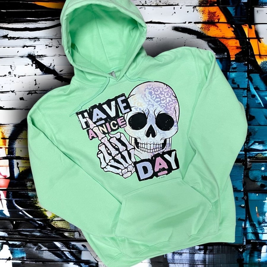 "Have a Nice Day Cheetah Skull" Short Sleeve/Hoodie