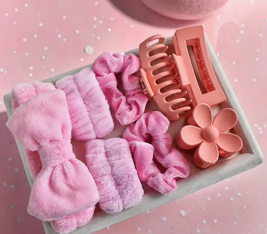 8 Piece Hair Accessory Set (Multiple Colors)