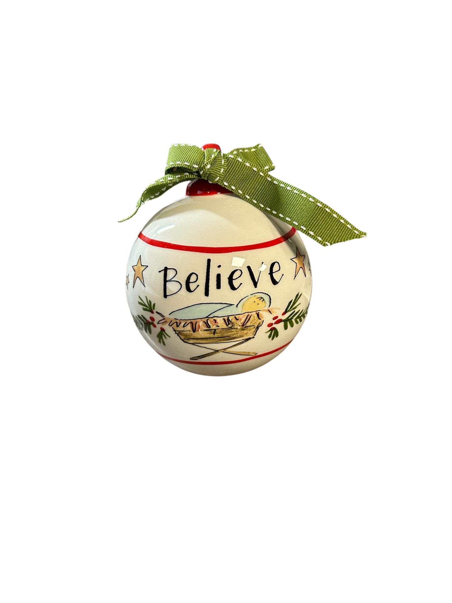 BROWNLOW CHRISTMAS PORCELAIN BALL ORNAMENT