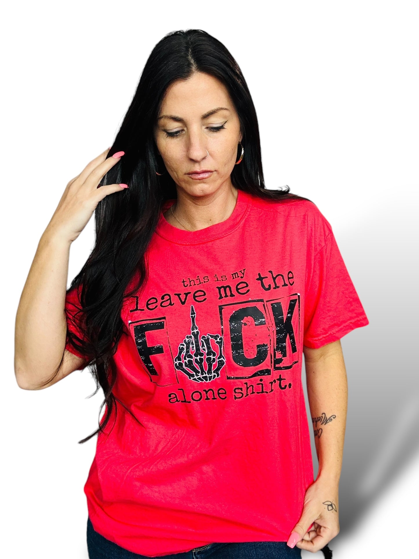 "Leave Me The F*** Alone" Graphic Short Sleeve