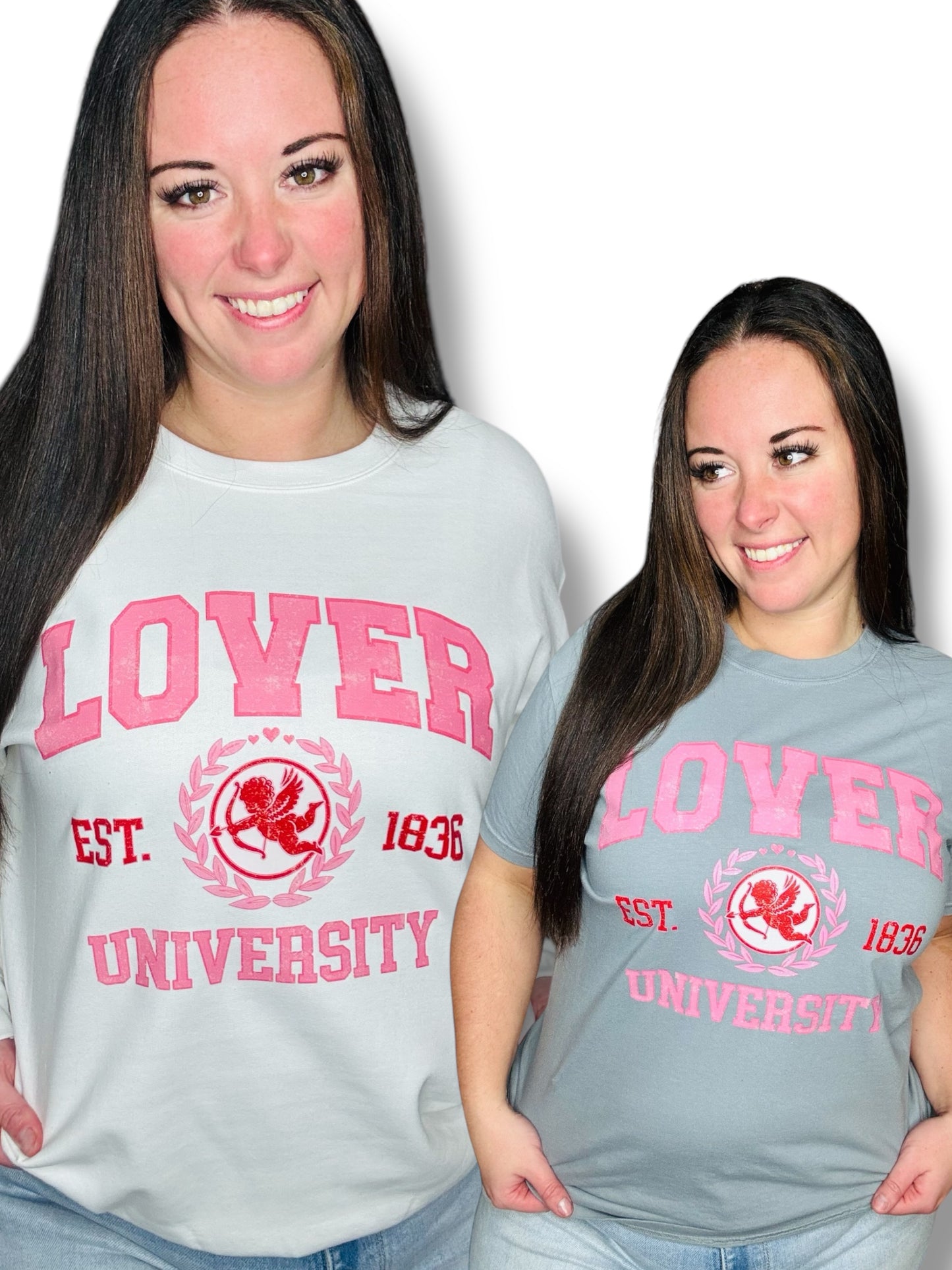 "Lover University" (Distressed Print) Short Sleeve/Crewneck Sweatshirt