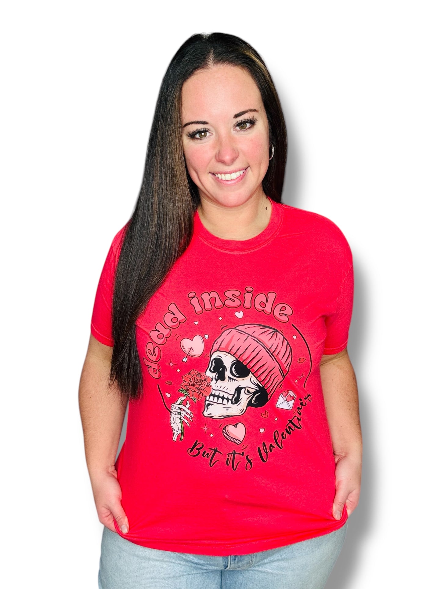 "Dead Inside But It's Valentine's" Short Sleeve/Crewneck Sweatshirt