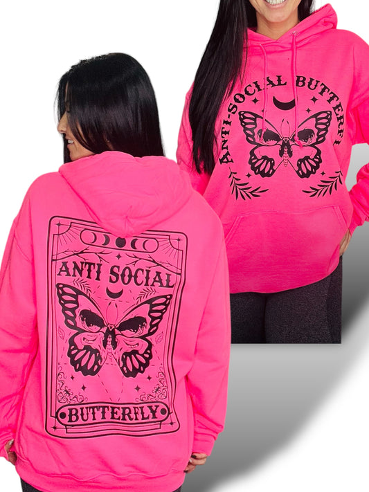 "Anti-Social Butterfly 2.0" Hoodie/Crewneck Sweatshirt