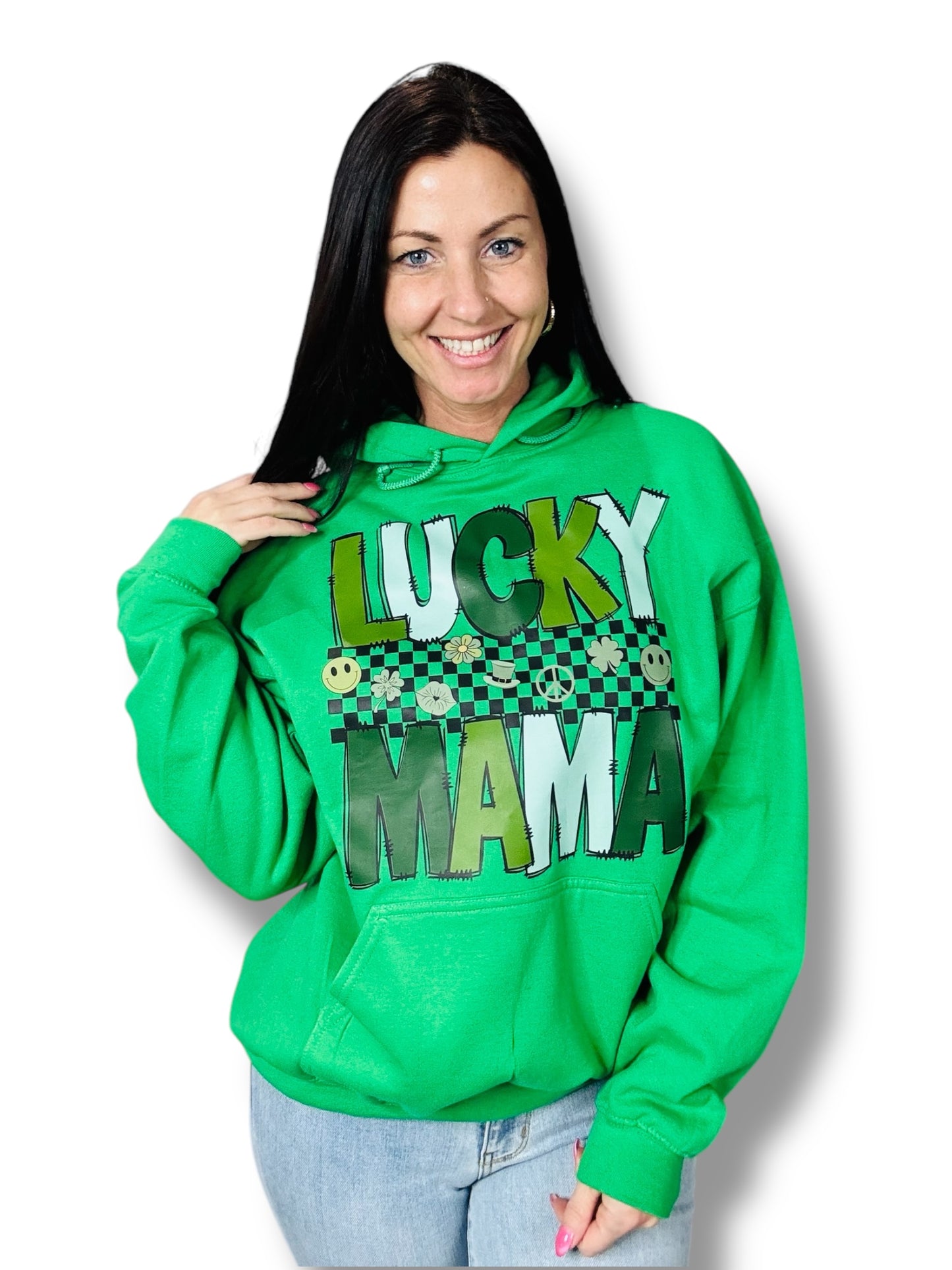 "Lucky Mama 2.0" Front Print Only Short Sleeve/Crewneck/Hoodie