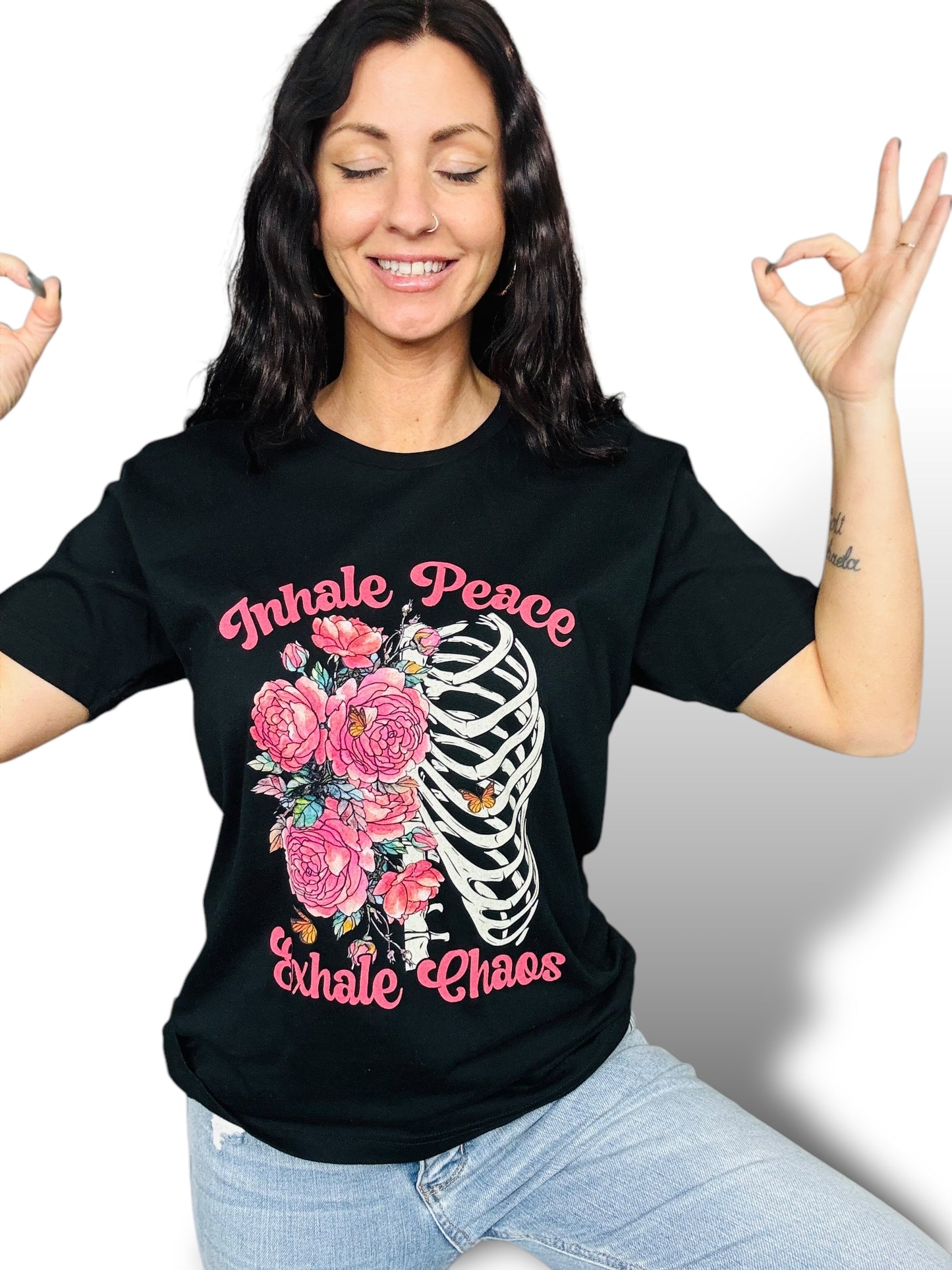 "Inhale Peace Exhale Chaos" Short Sleeve/Long Sleeve/Crewneck Sweatshirt