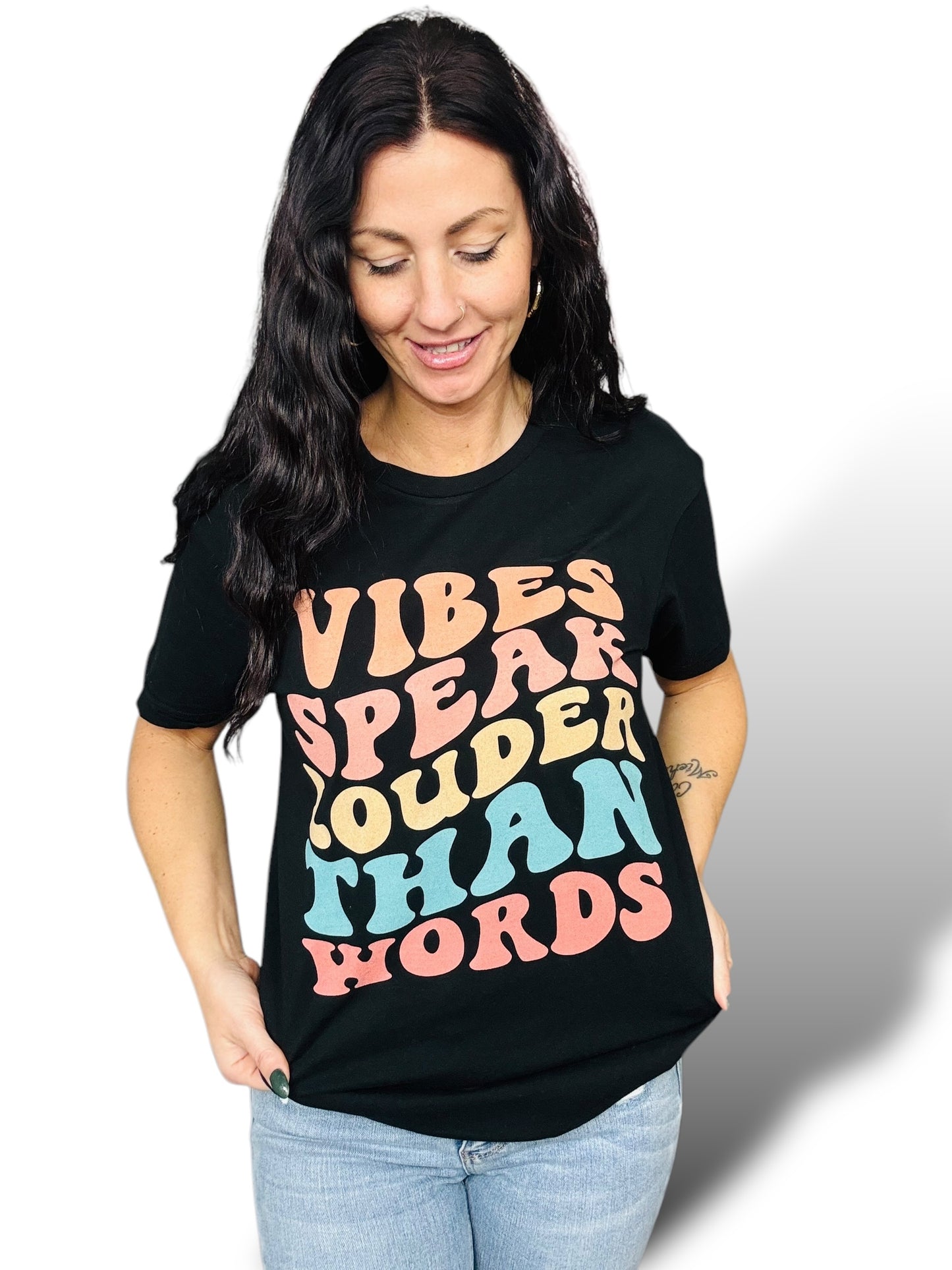 "Vibes Speak Louder" Short Sleeve/Long Sleeve/Crewneck Sweatshirt