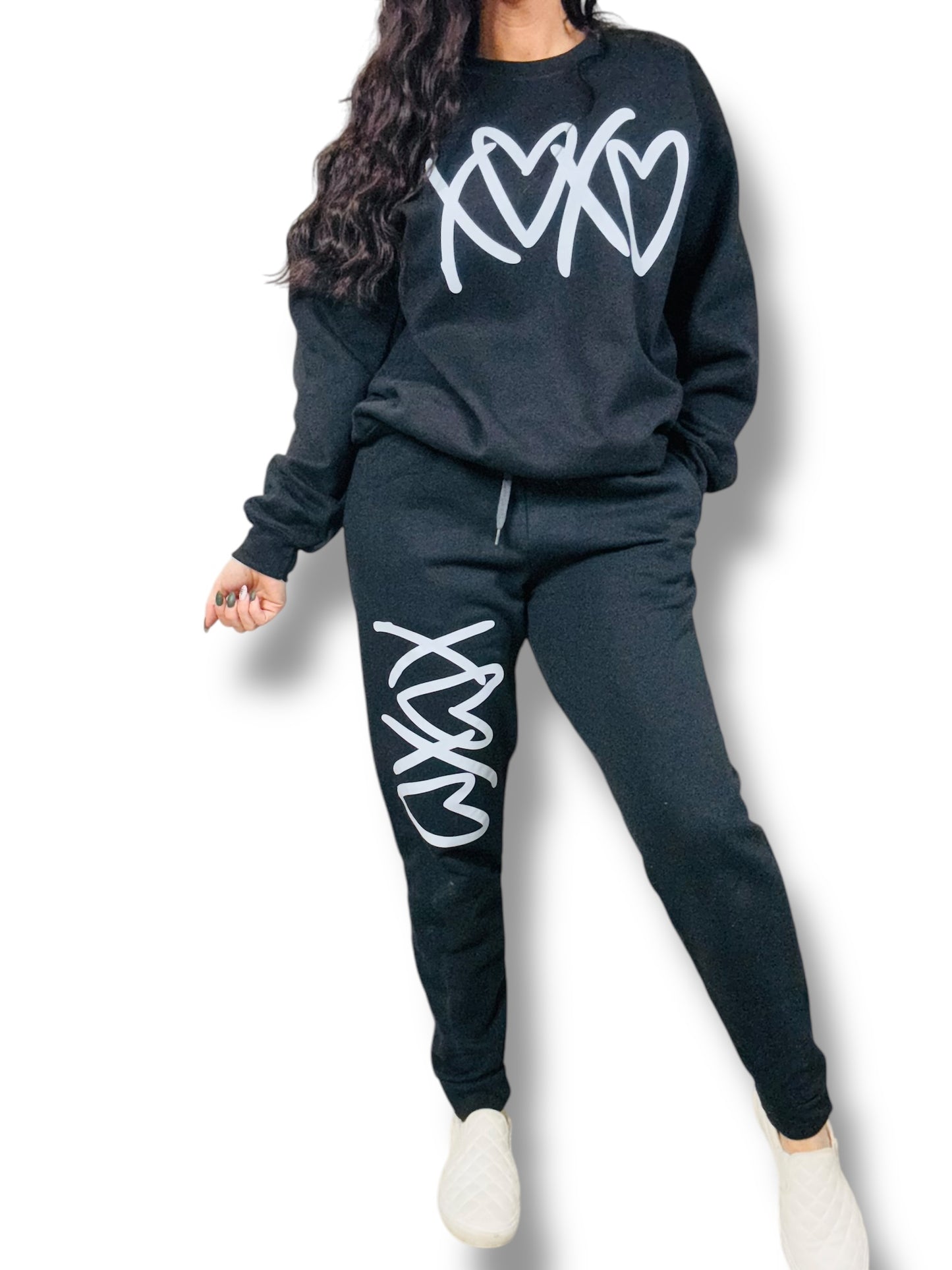 "XOXO" (White Ink) Graphic Joggers