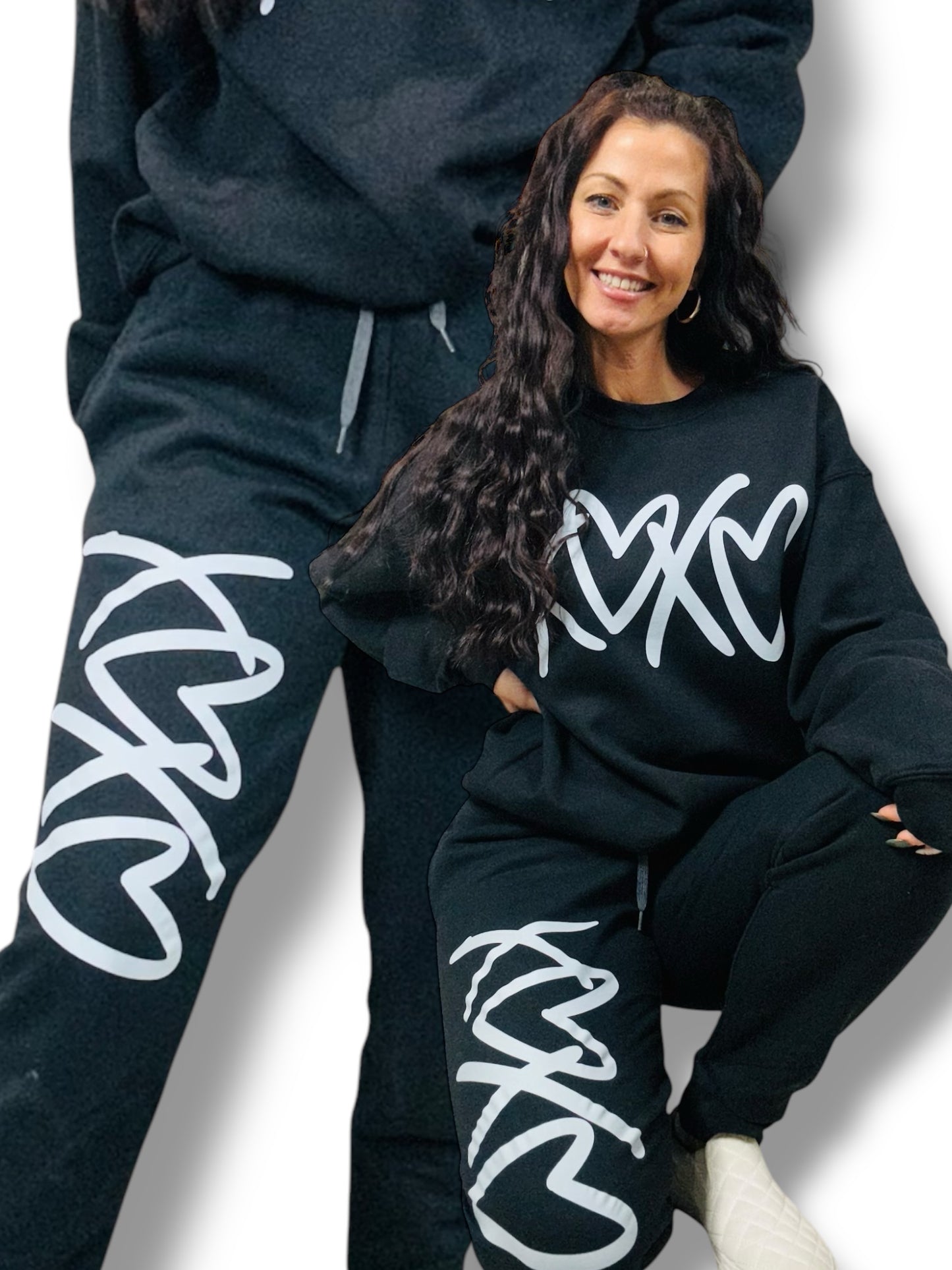 "XOXO" (White Ink) Graphic Joggers