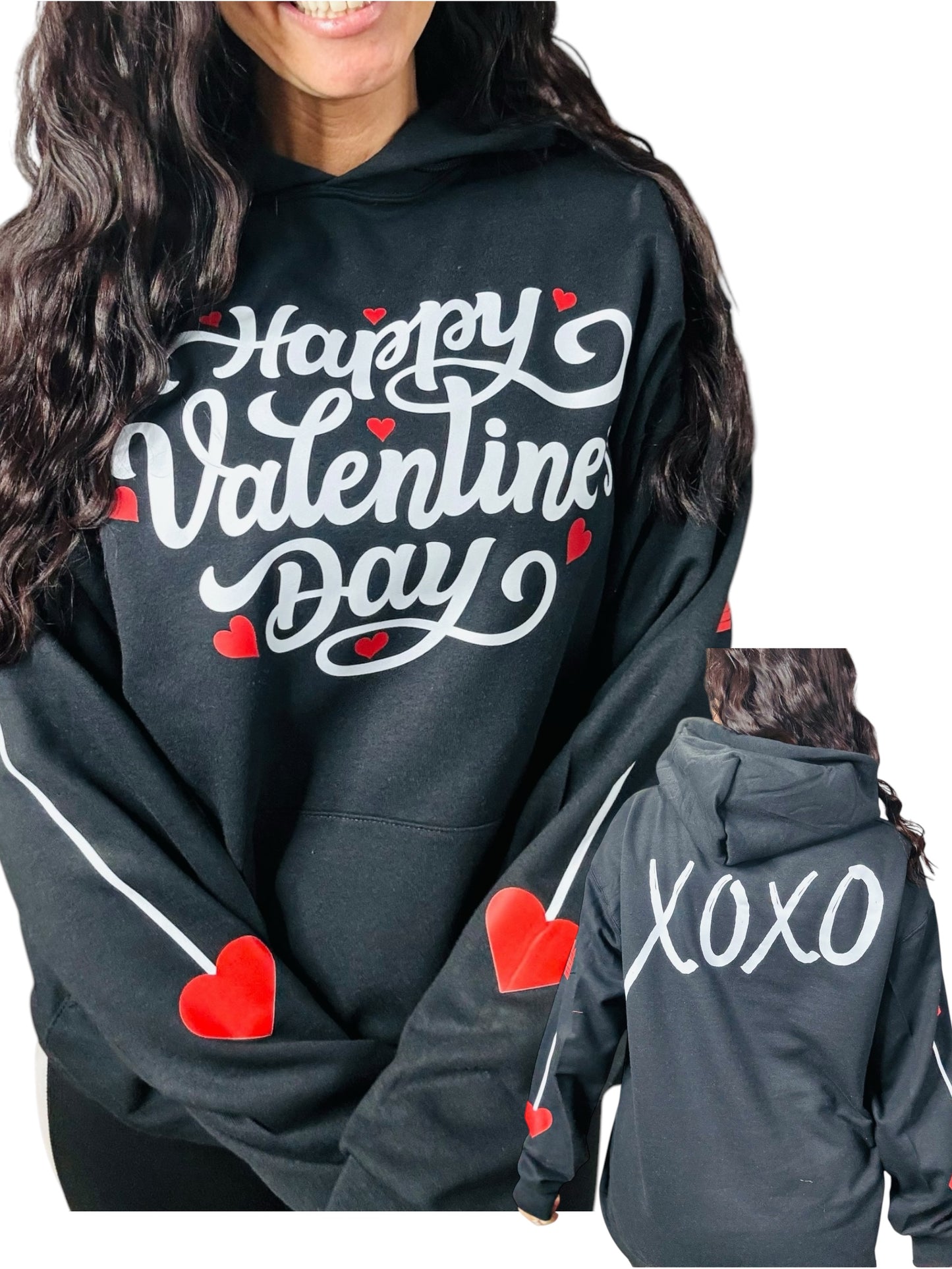 "Happy Valentine's Day" Graphic Hoodie/Crewneck Sweatshirt