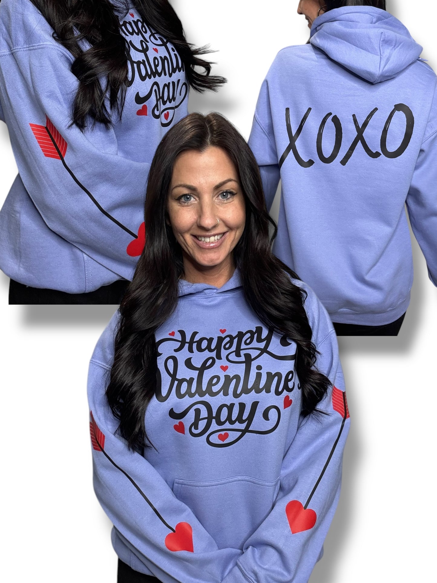 "Happy Valentine's Day" Graphic Hoodie/Crewneck Sweatshirt