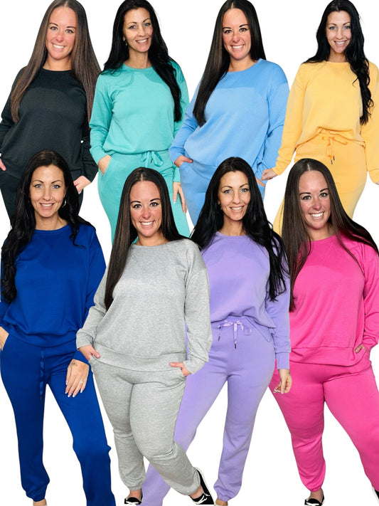 "Flawless" Crewneck/Joggers Lounge Set (Multiple Colors)