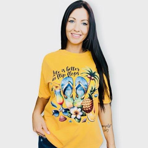 "Life is Better in Flip Flops" Short Sleeve T Shirt