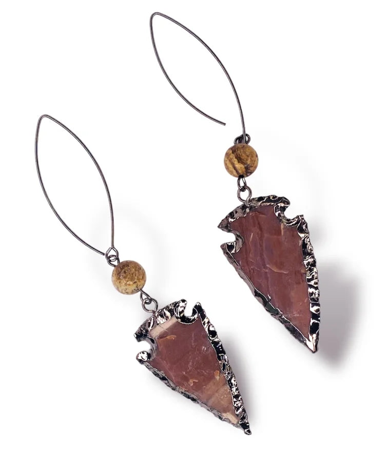 Agate Arrowhead Earrings