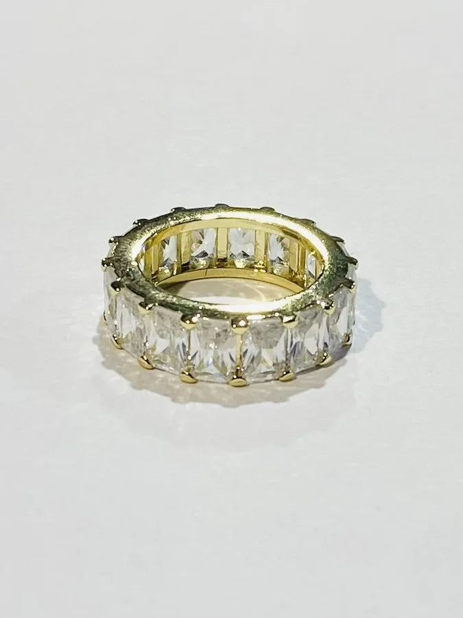 Gold Plated Clear Cubic Zirconia Ring