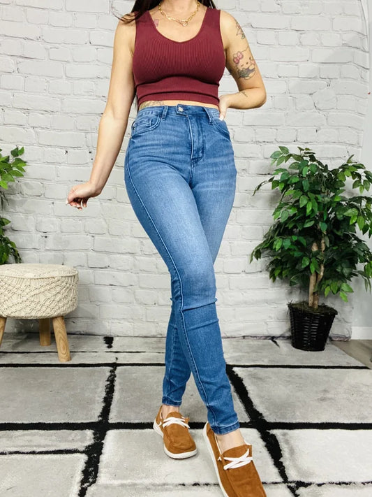 Judy Blue - "Miranda" High-Waisted Cooling Tummy Control Skinny Jeans - Reg/Plus