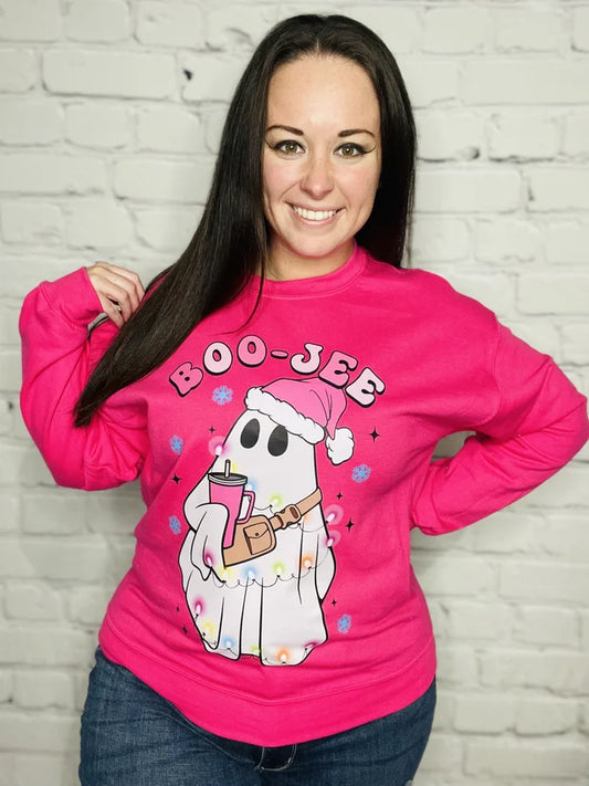 "Boo-Jee Christmas Ghost" Front Print Only Graphic Tee/Hoodie