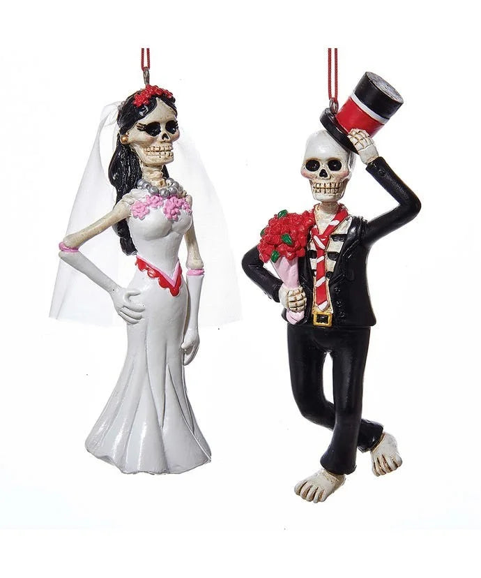 Day of the Dead Bride and Groom Ornaments (Set of 2)