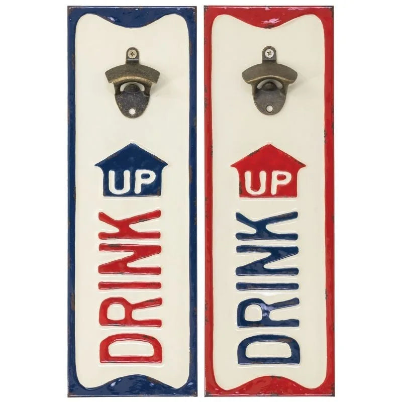 "Drink Up" Bottle Opener Sign (Multiple Colors)