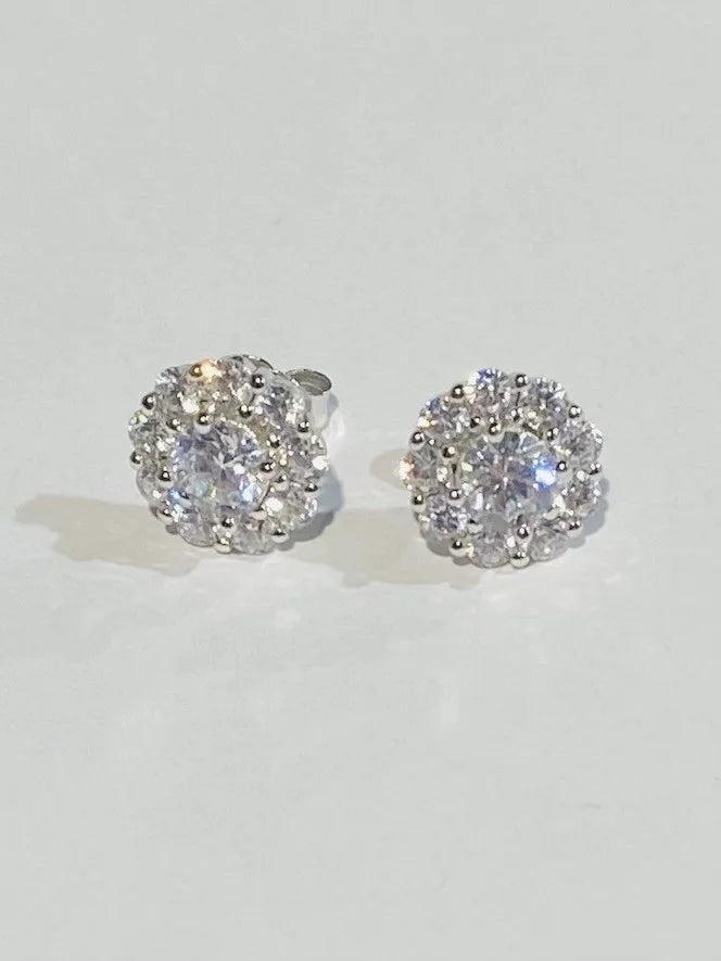 Sterling Silver Floral Stud Earrings