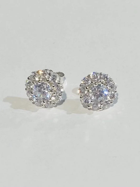 Sterling Silver Floral Stud Earrings