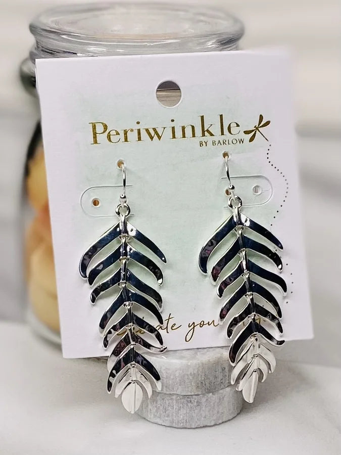 Silver Feather Earrings by Periwinkle