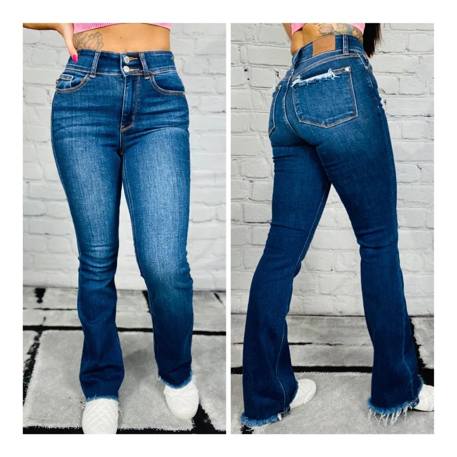 Judy Blue - "Felicia" Dark Blue High-Waisted Bootcut Jeans - Reg/Plus