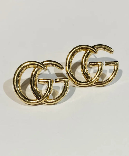 Gold Plated Large Solid Post Earrings