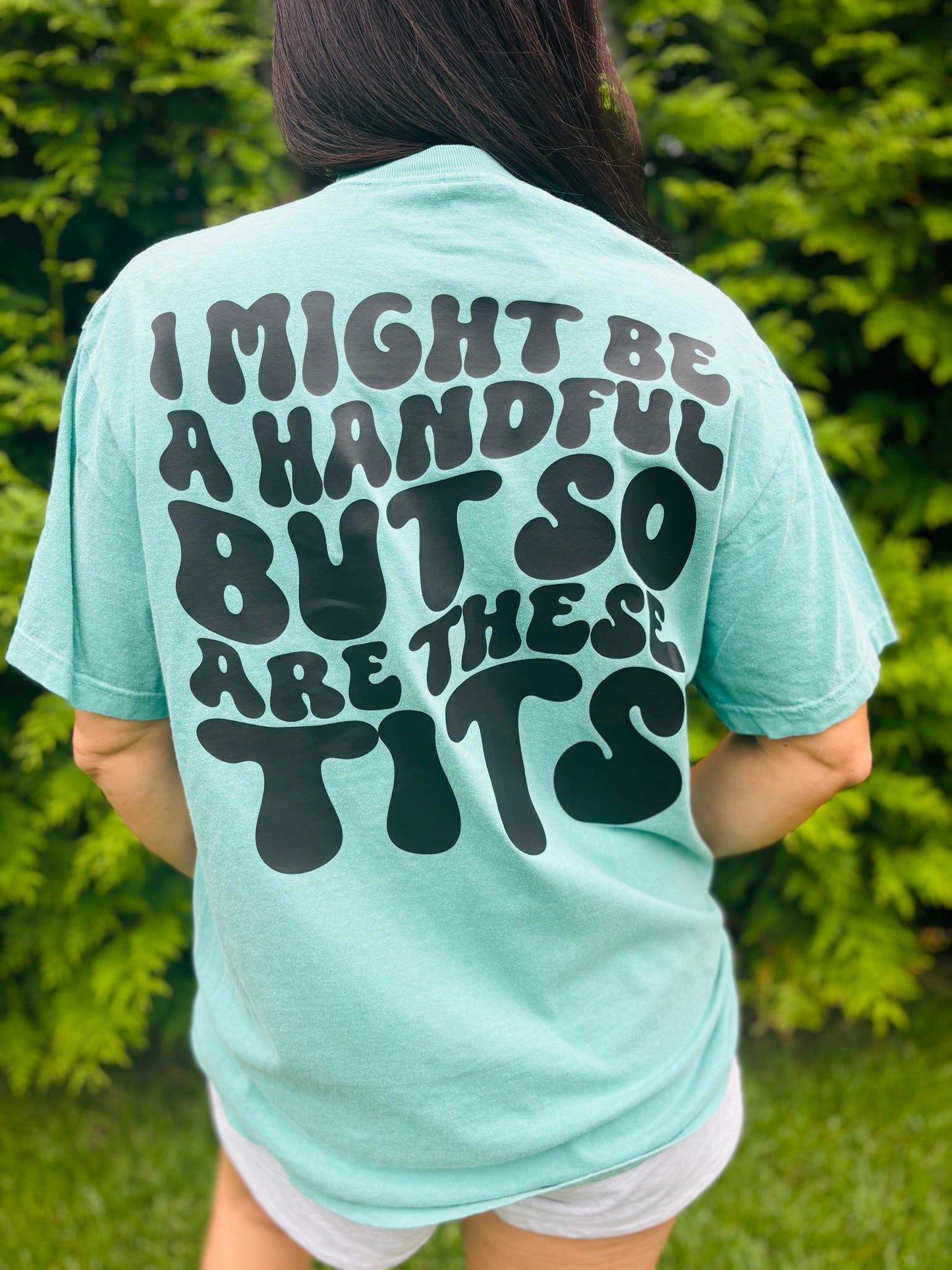 "I Might Be A Handful 2.0" Short Sleeve T Shirt