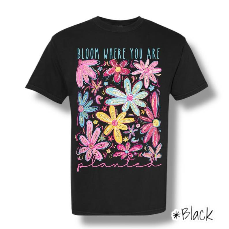 "Floral Mental Health" Front Print Only Short Sleeve
