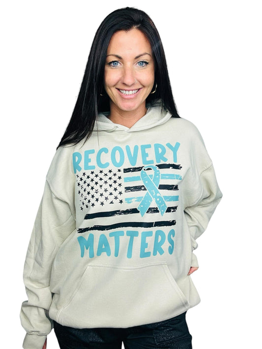 "Recovery Matters" Graphic Hoodie/Crewneck Sweatshirt