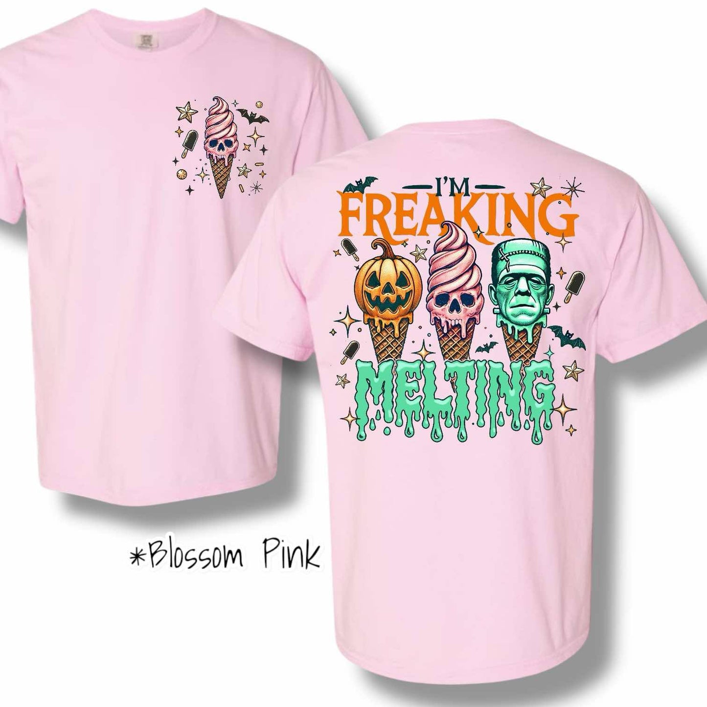 "Freaking Melting" Pocket & Back Print Short Sleeve