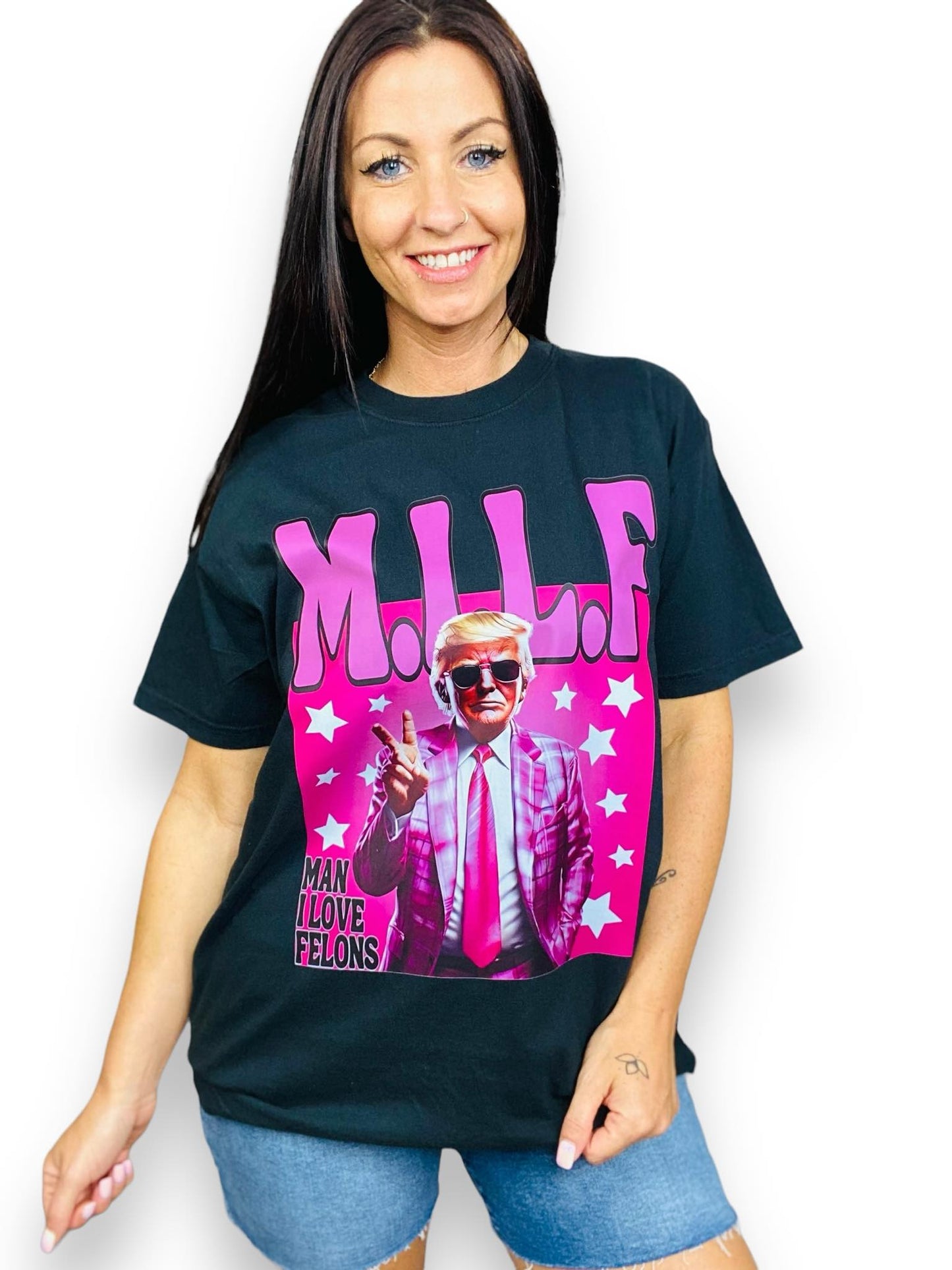 "M.I.L.F." (Man I Love Fel0ns) Short Sleeve T Shirt