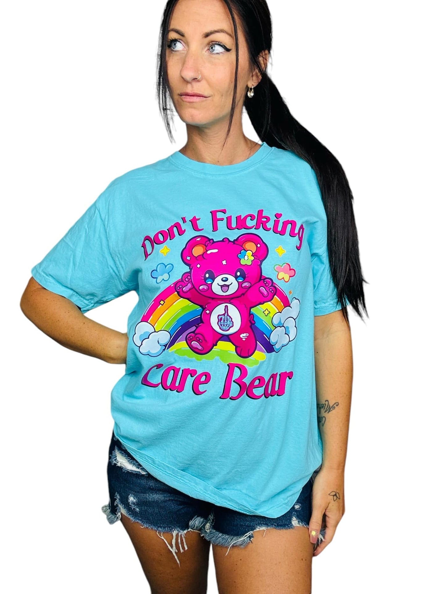 "Don't F***ing Care Bear " Graphic Short Sleeve/Hoodie/Crewneck Sweatshirt