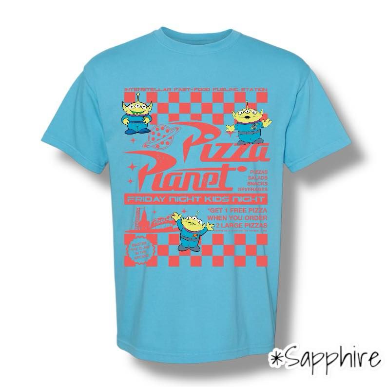 "Pizza Planet" Front Print Only Short Sleeve