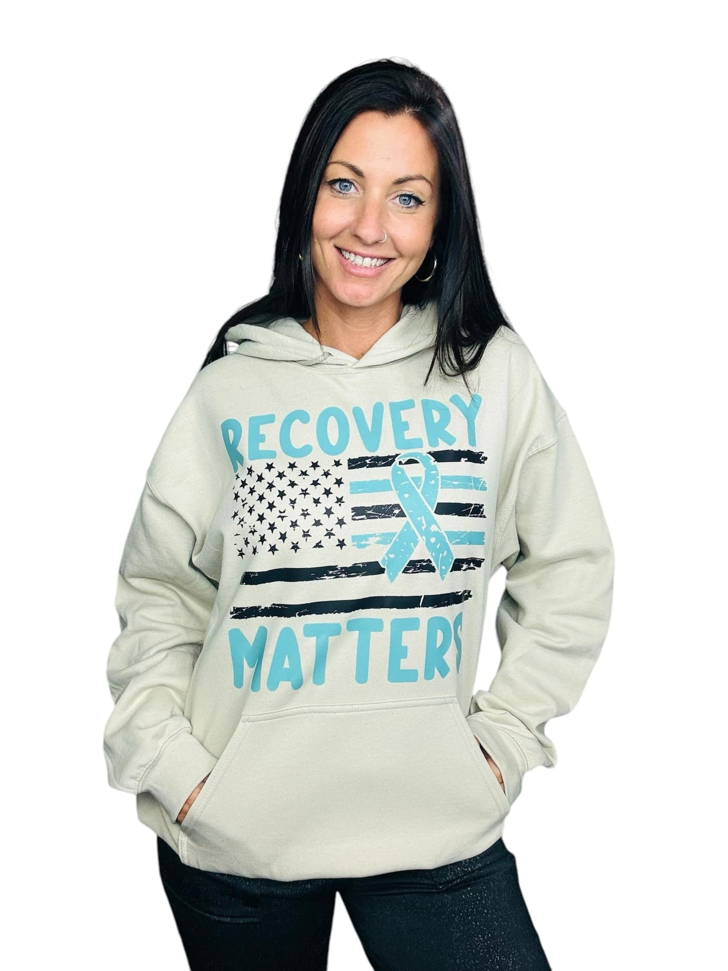 "Recovery Matters" Graphic Hoodie/Crewneck Sweatshirt