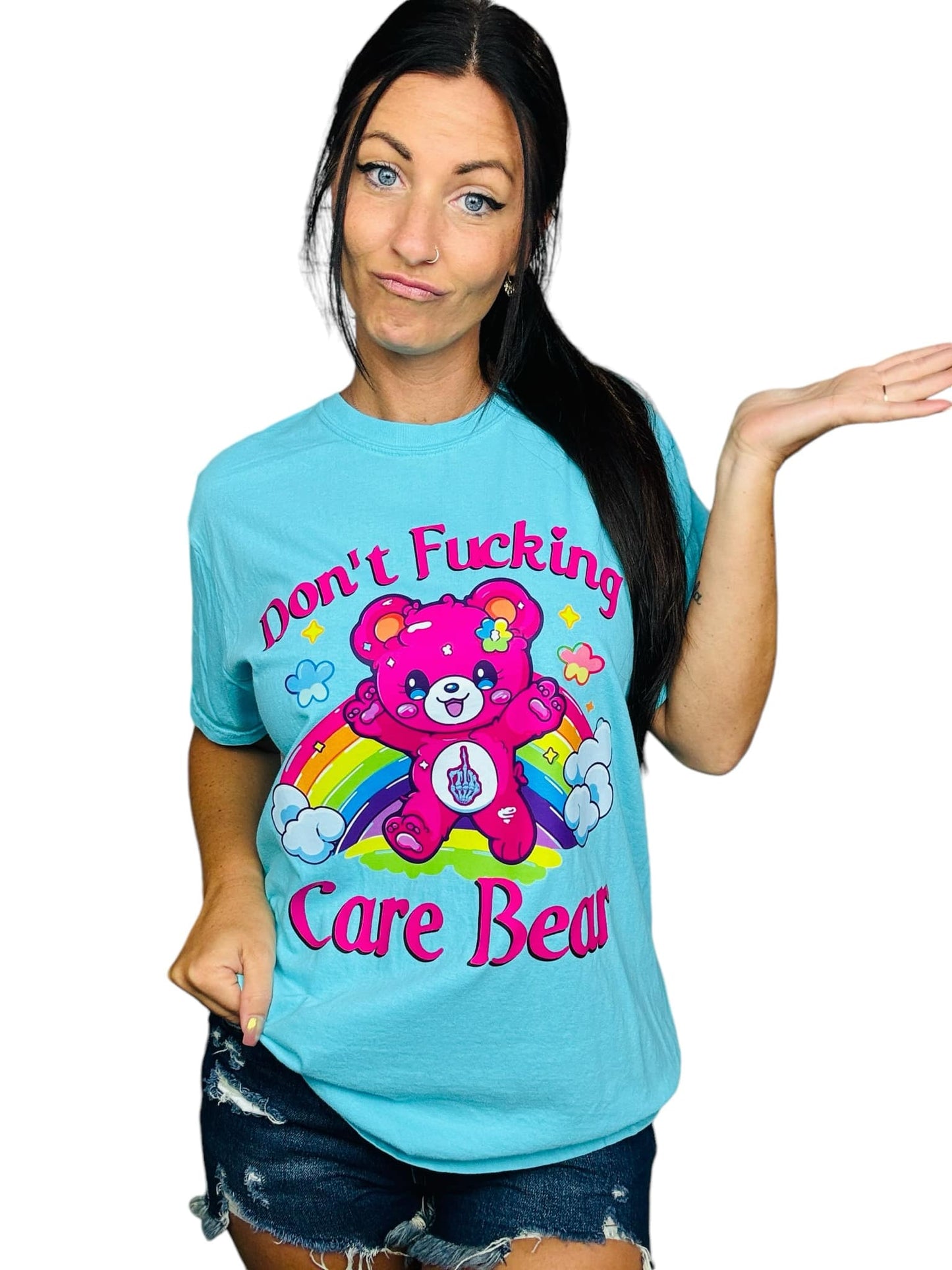 "Don't F***ing Care Bear " Graphic Short Sleeve/Hoodie/Crewneck Sweatshirt