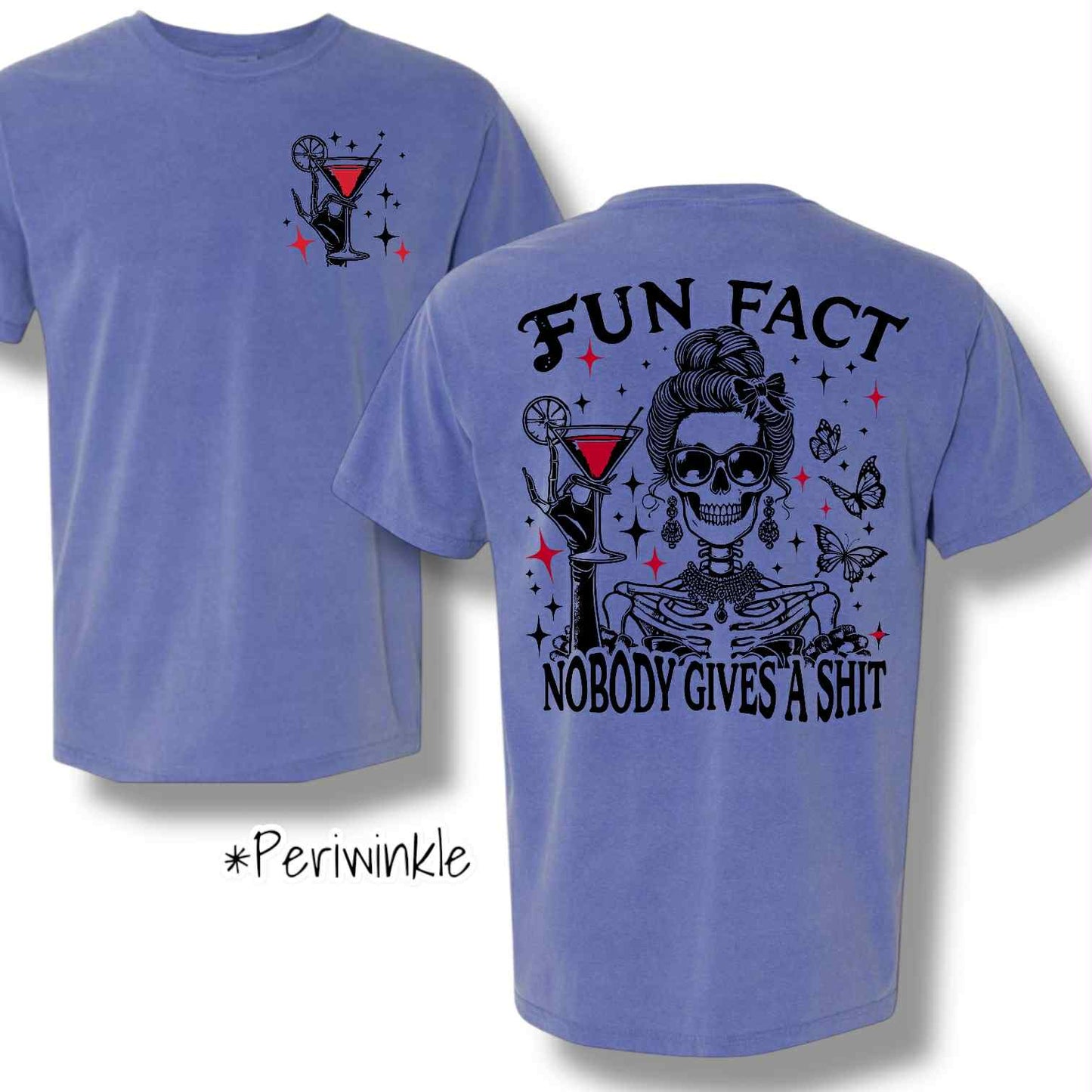 "Fun Fact" (Black Ink) Pocket & Back Print Short Sleeve