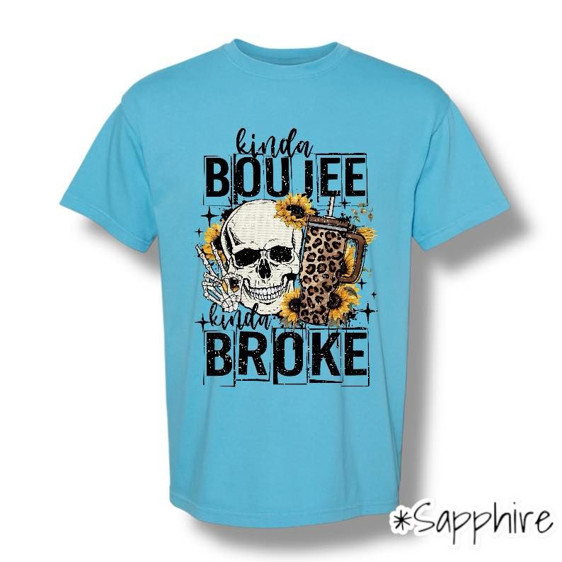"Kinda Boujee" (Black Ink) Front Print Only Short Sleeve