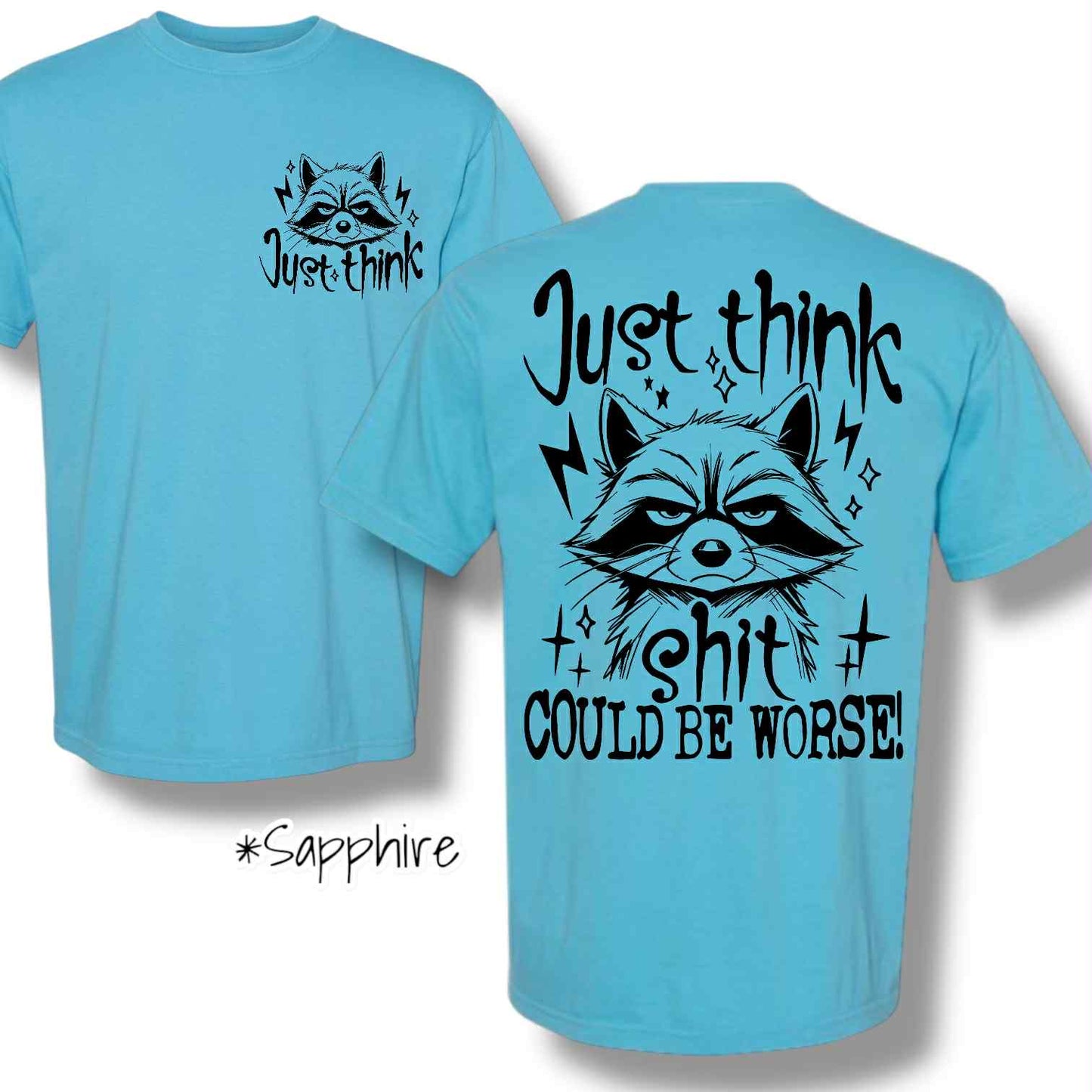 "Just Think" (Black Ink) Pocket & Back Print Short Sleeve