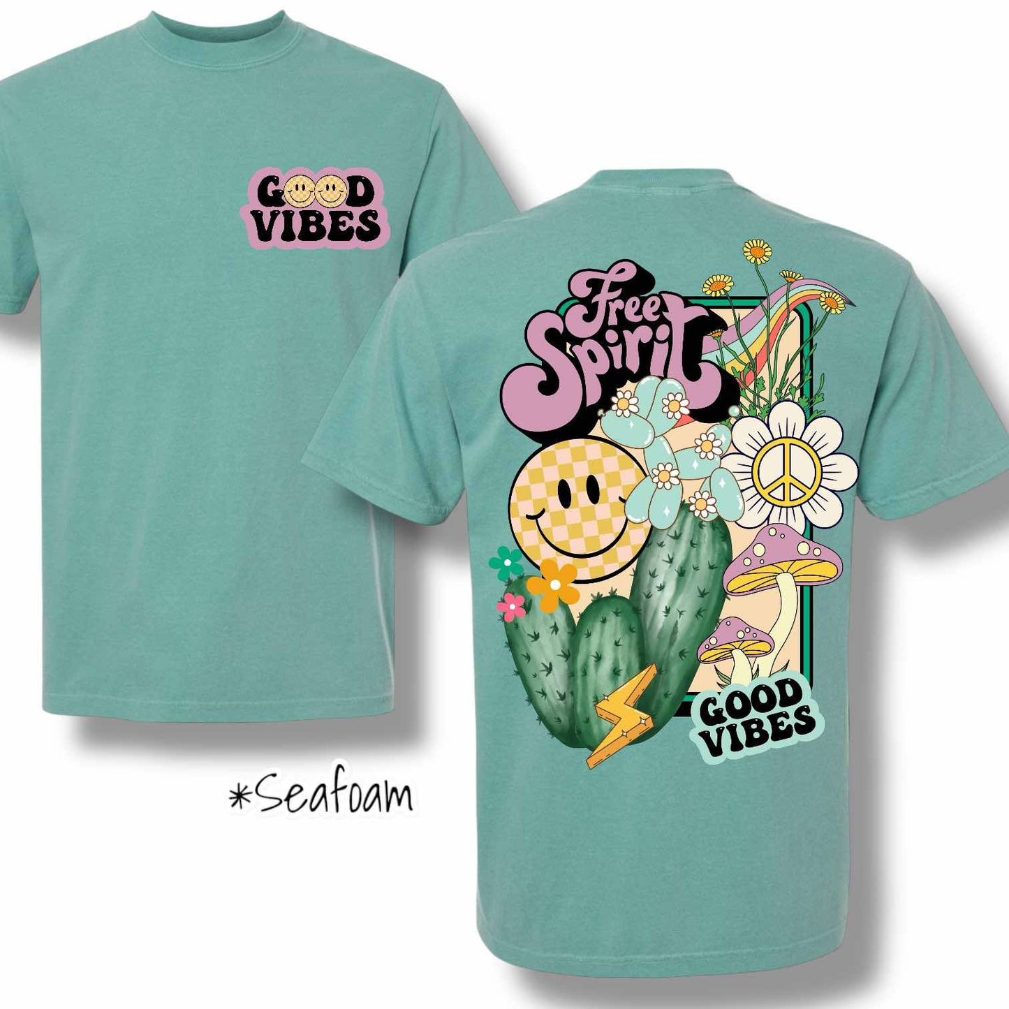 "Free Spirit" Pocket Print & Back Print Only Short Sleeve