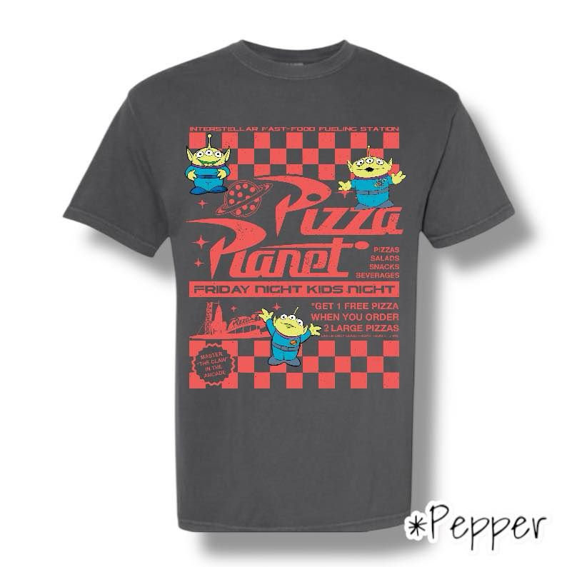 "Pizza Planet" Front Print Only Short Sleeve