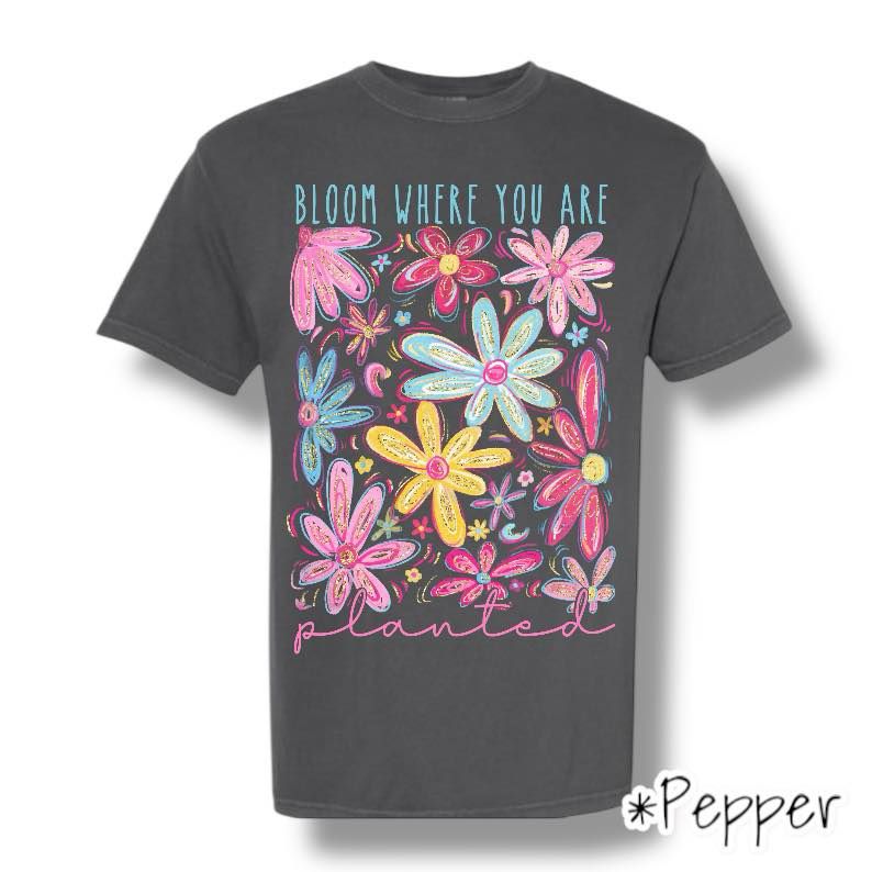 "Floral Mental Health" Front Print Only Short Sleeve
