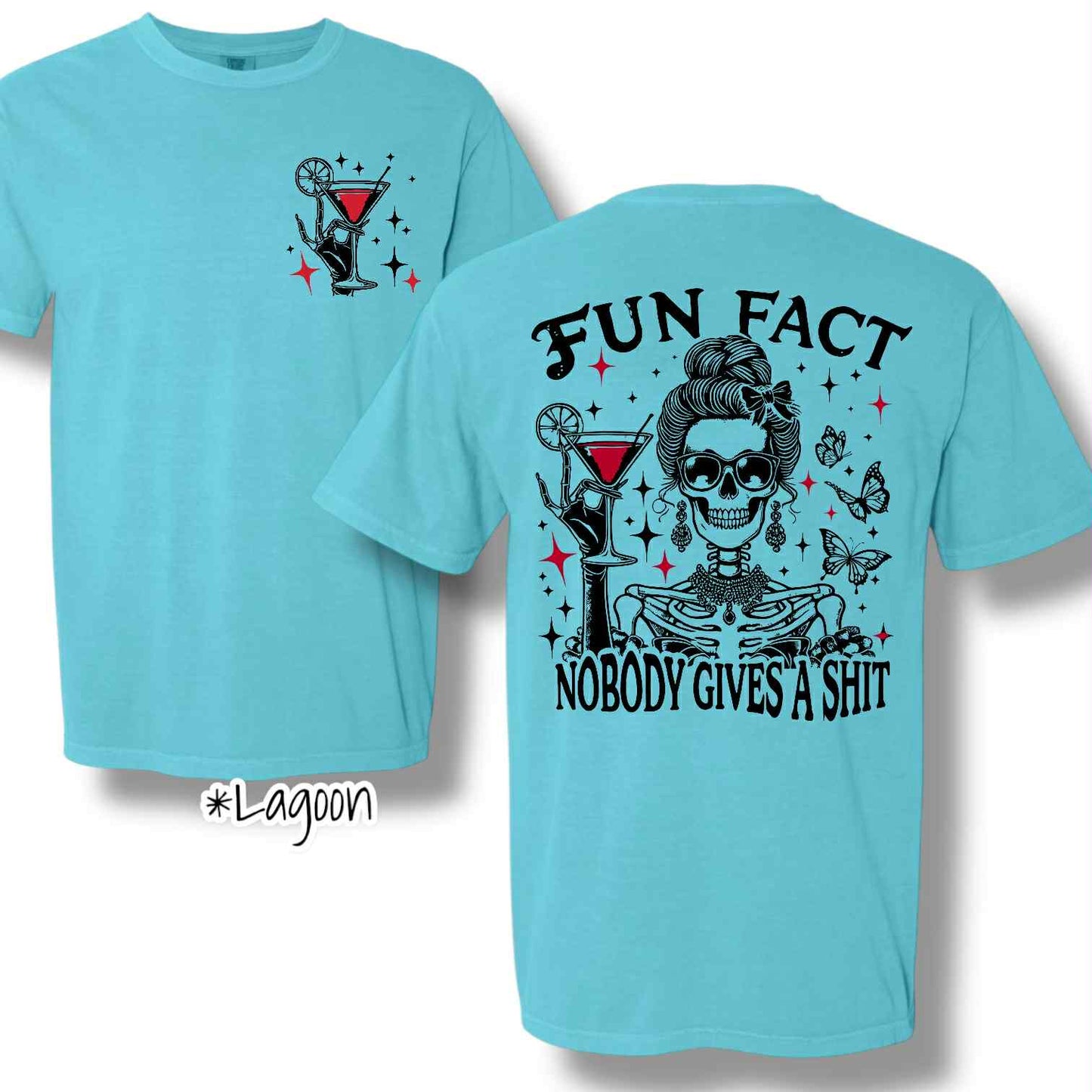 "Fun Fact" (Black Ink) Pocket & Back Print Short Sleeve